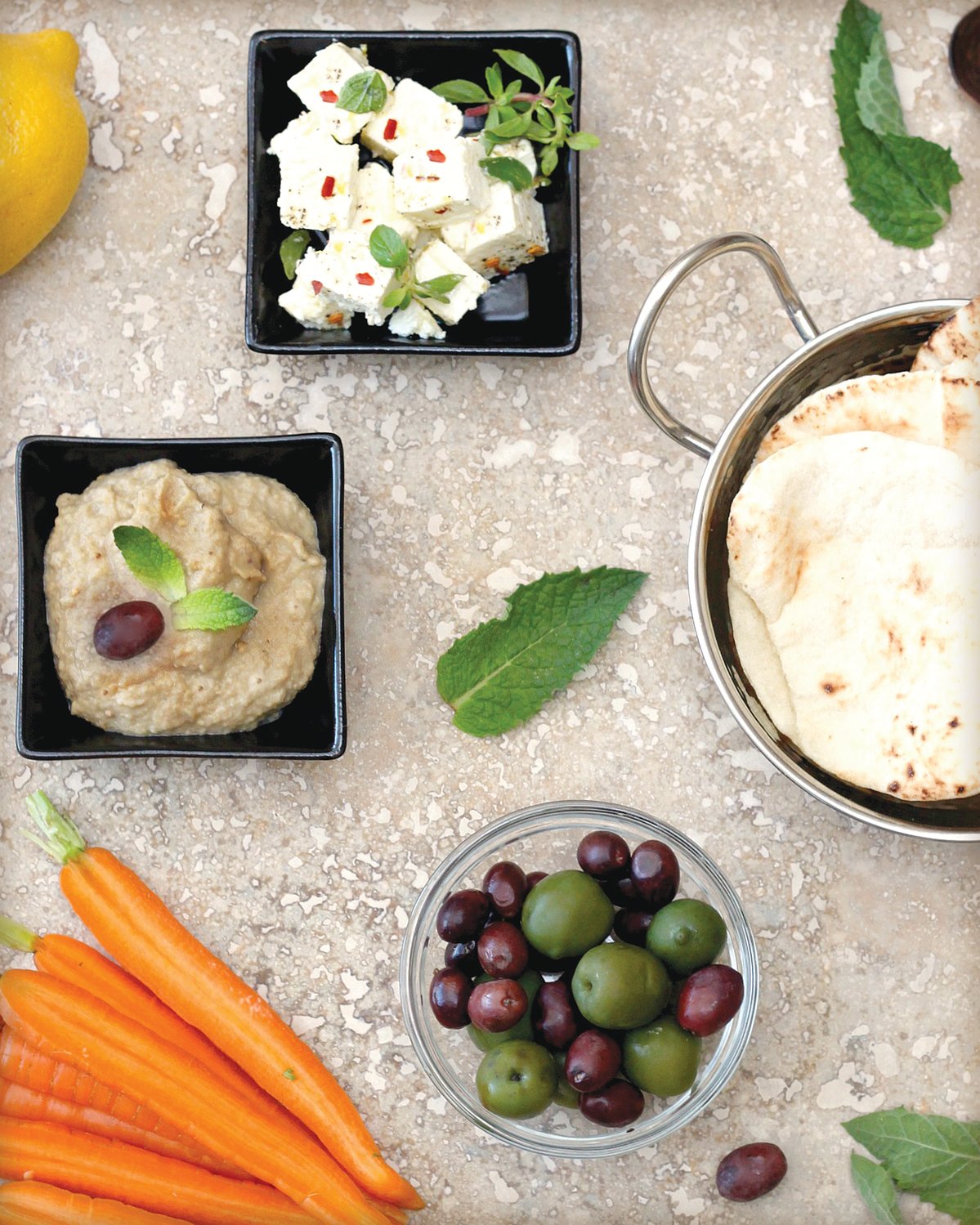 This recipe is inspired by baba ghanoush, which is a traditional Middle Eastern dip made with roasted eggplant, tahini and lemon.